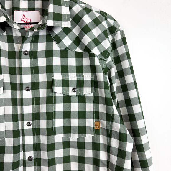 Western Rise Buckhorn Snap Shirt Green Spruce Mens - M - Picture 2 of 7